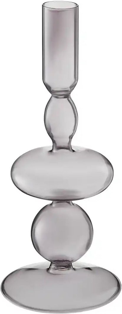 HOME STORY Kerzenhalter ¦ grau ¦ Glas ¦ Maße (cm): H: 20 Ø: 9 Accessoires > Kerzen & Kerzenständer > Kerzenständer - ...