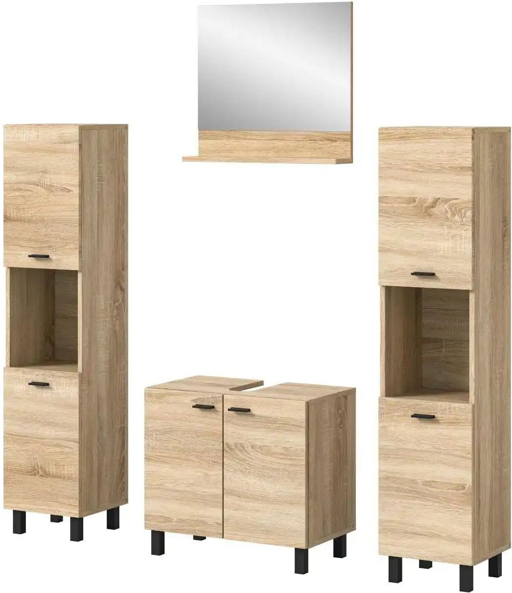 Badkombination Bostalsee ¦ holzfarben ¦ Maße (cm): B: 137 H: 186 Schränke > Badschränke > Komplett-Badkombinationen - H...