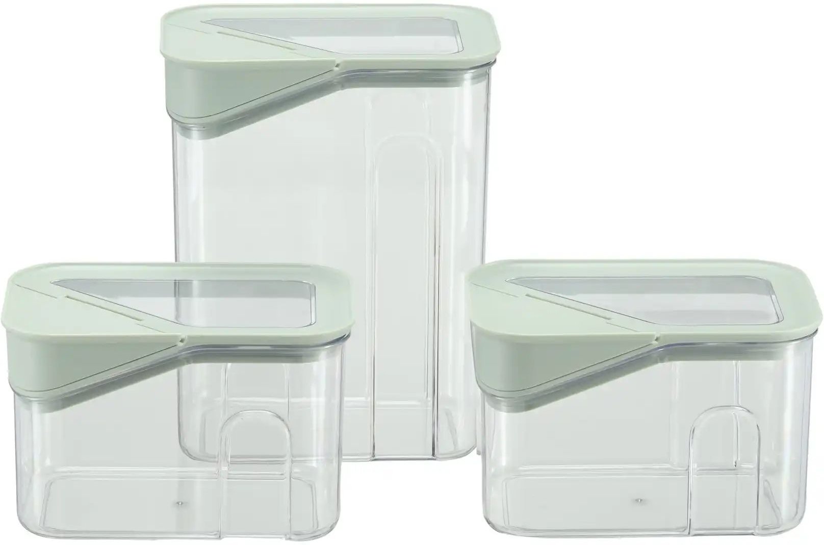 KHG Vorratsdosenset ¦ transparent/klar ¦ Kunststoff ¦ Maße (cm): B: 16 H: 20 Küchenzubehör & Helfer > Küchenhelfer - H...