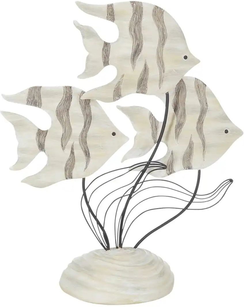 HOME STORY Deko Figur Fische ¦ creme ¦ Polyresin (Kunstharz),Metall ¦ Maße (cm): B: 33 H: 39 T: 14.8 Accessoires > Deko...