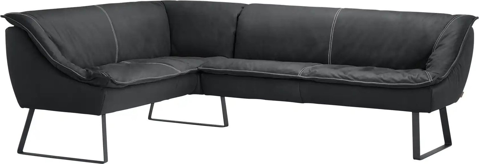 KOINOR Eckbank Leder Alino ¦ grau ¦ Maße (cm): H: 89 Bänke > Eckbänke - Höffner