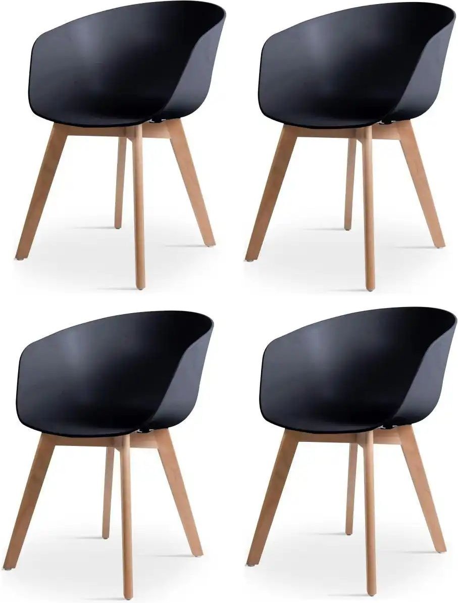 Stuhl 4er-Set Alborg ¦ schwarz ¦ Maße (cm): B: 55 H: 76 Stühle > Esszimmerstühle > Esszimmerstühle ohne Armlehnen - Höf...