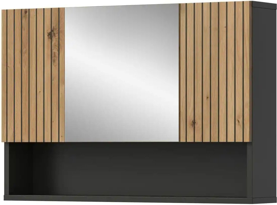 Spiegelschrank Mönchsee ¦ grau ¦ Maße (cm): B: 80 H: 55 Schränke > Badschränke > Spiegelschränke - Höffner