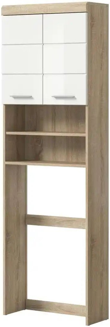 Waschmaschinenumbauschrank SCHLOONSEE Breite 63cm für Waschmaschine & Trockner 2 Türen MDF-Front in verschiedenen F...