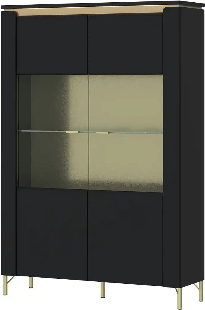 Thumbnail - Vitrine mit Softclose Losini ¦ schwarz ¦ Maße (cm): B: 110 H: 169 T: 40.0 Schränke > Vitrinen - Höffner