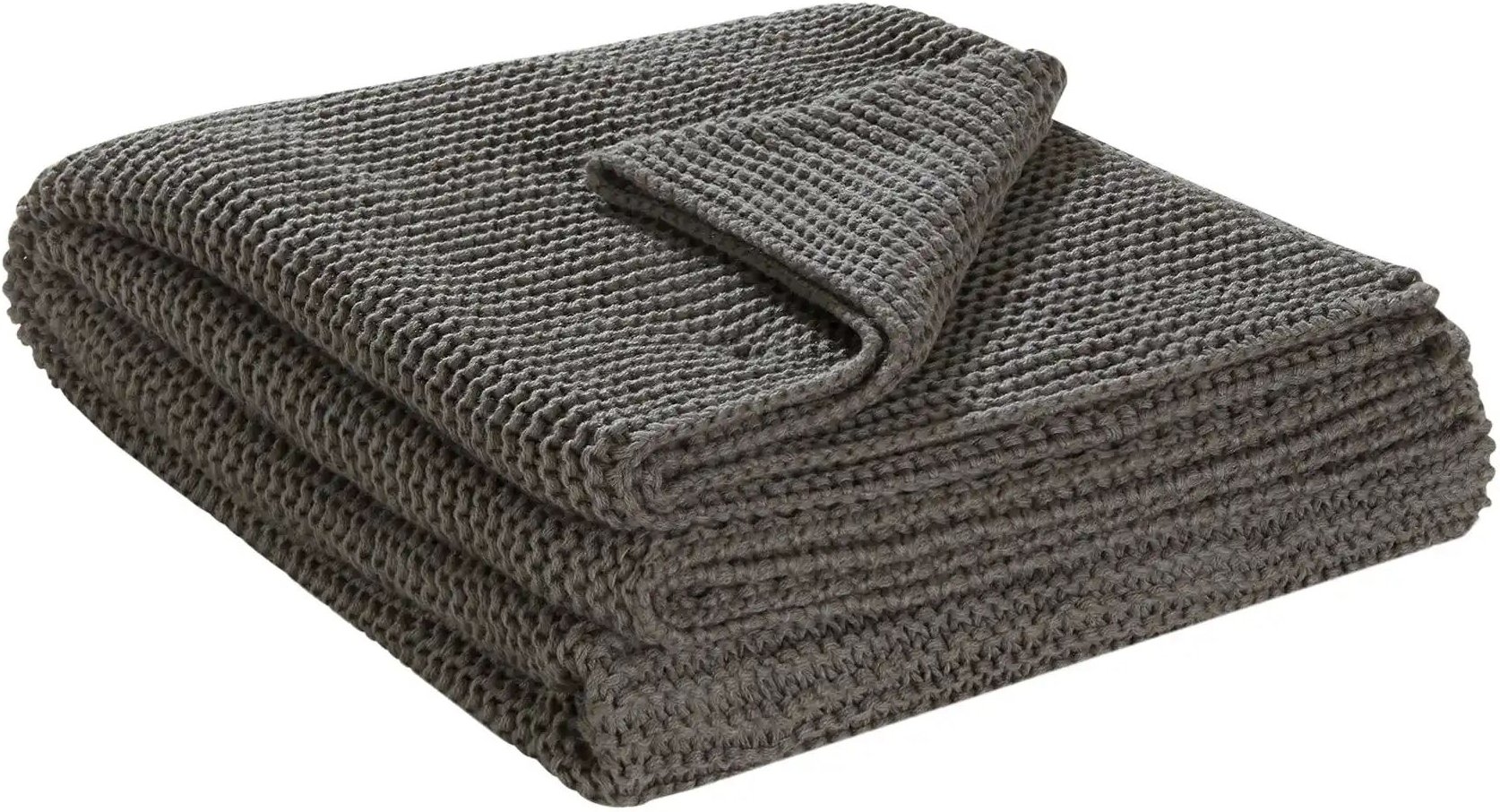 HOME STORY Strick Plaid Svea ¦ grau ¦ Maße (cm): B: 130 Dekokissen & Decken > Kuscheldecken & Wohndecken - Höffner