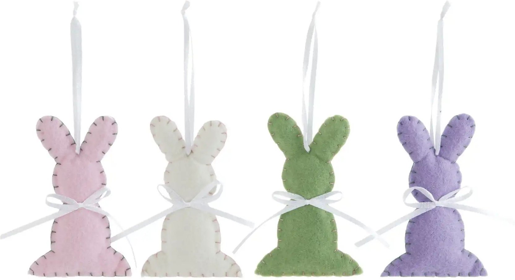 HOME STORY 4er Set Anhänger Osterhase ¦ mehrfarbig ¦ Polyester,MDF ¦ Maße (cm): B: 9,5 Oster-Artikel - Höffner