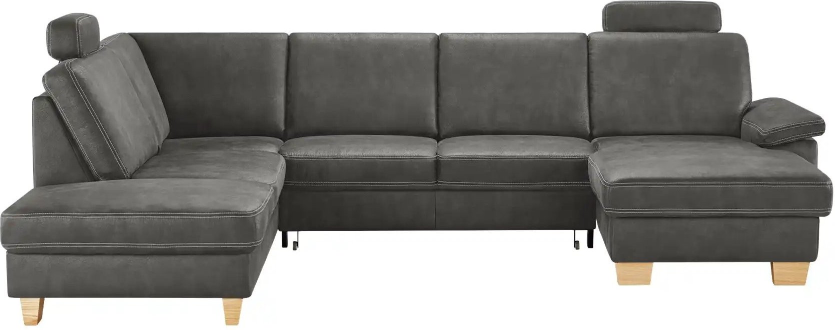 meinSofa Wohnlandschaft Kunstleder Samu ¦ grau ¦ Maße (cm): B: 316 H: 90 T: 235.0 Polstermöbel > Sofas > Schlafsofas - H...