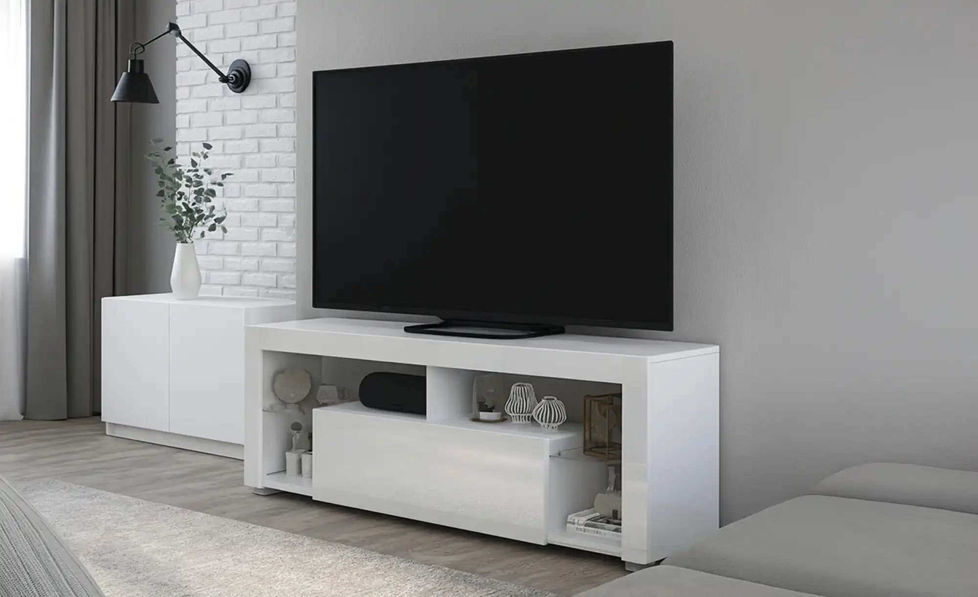 Lowboard Veneri ¦ weiß ¦ Maße (cm): B: 140 H: 50 T: 34.0 Kommoden & Sideboards > Lowboards - Höffner