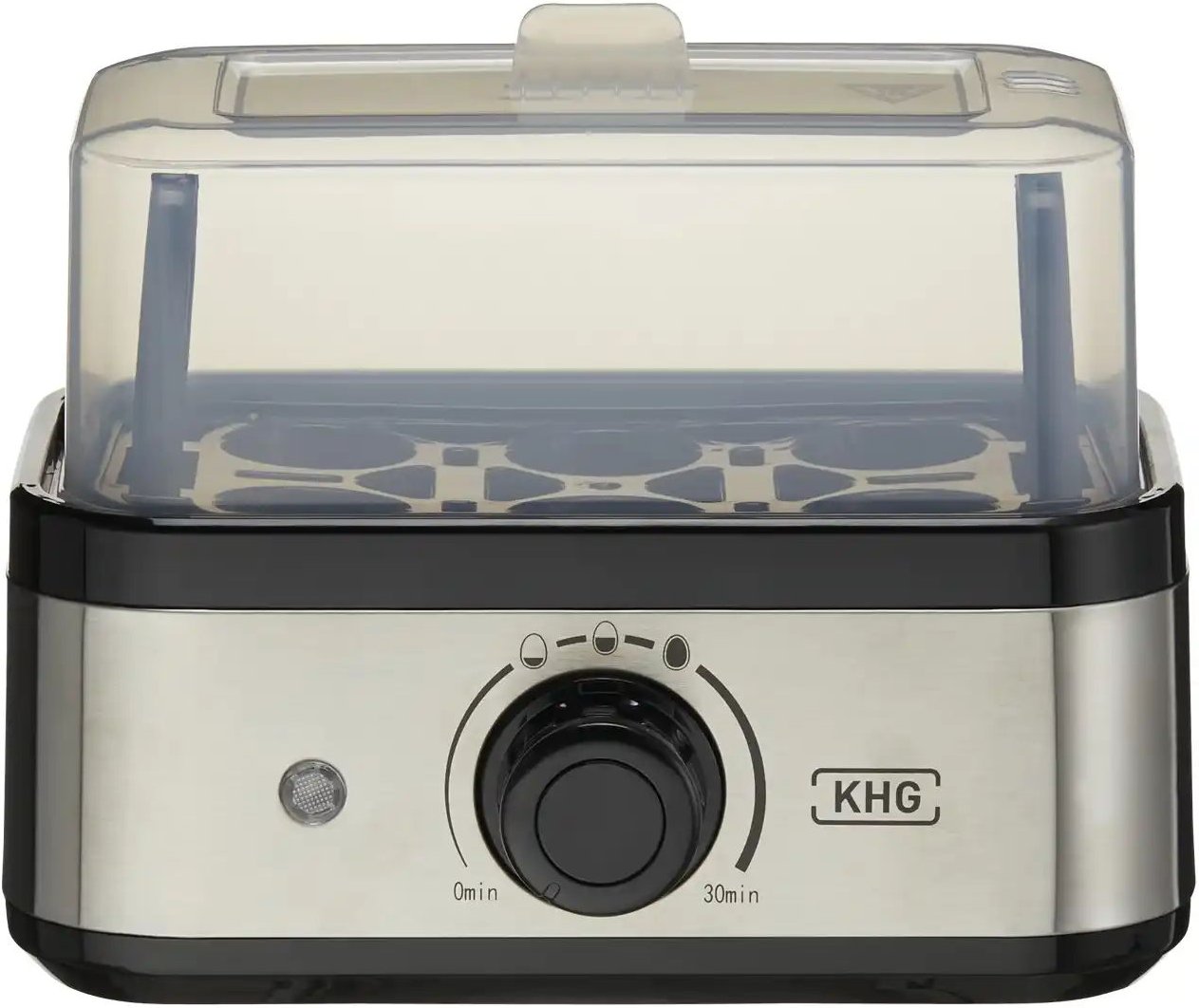 KHG Eierkocher EK-601SE ¦ schwarz ¦ Metall,Edelstahl,Kunststoff ¦ Maße (cm): B: 17,6 H: 15 T: 14.0 Elektrokleingeräte >...