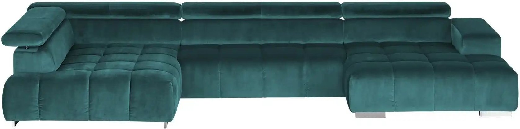 uno Wohnlandschaft aus Samt Origo ¦ grün ¦ Maße (cm): B: 409 H: 70 T: 225.0 Polstermöbel > Sofas > Wohnlandschaften - Hö...