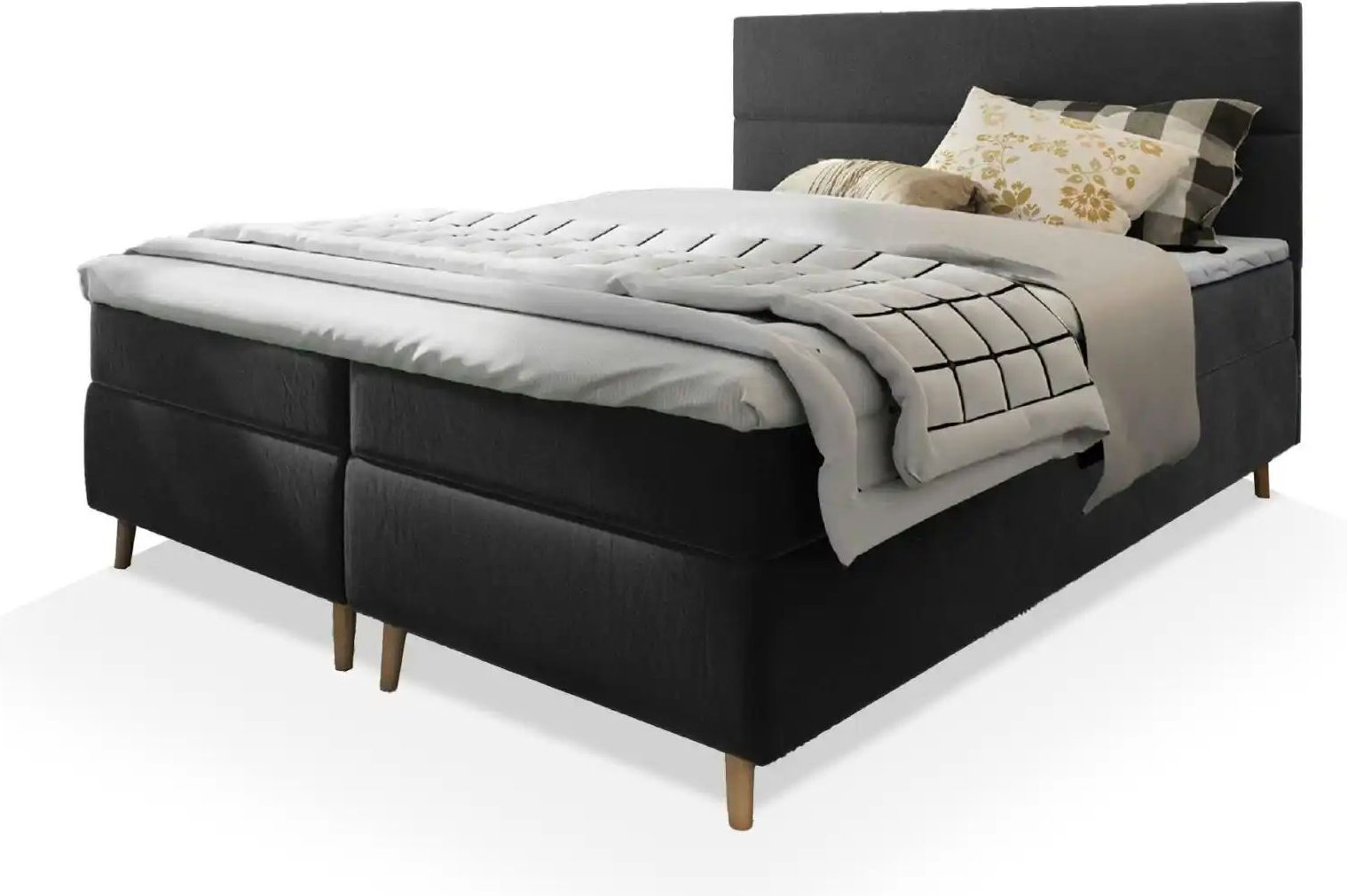 MASSENO Boxbett mit Bettkasten Santa ¦ grau ¦ Maße (cm): B: 140 H: 108 Betten > Polsterbetten - Höffner