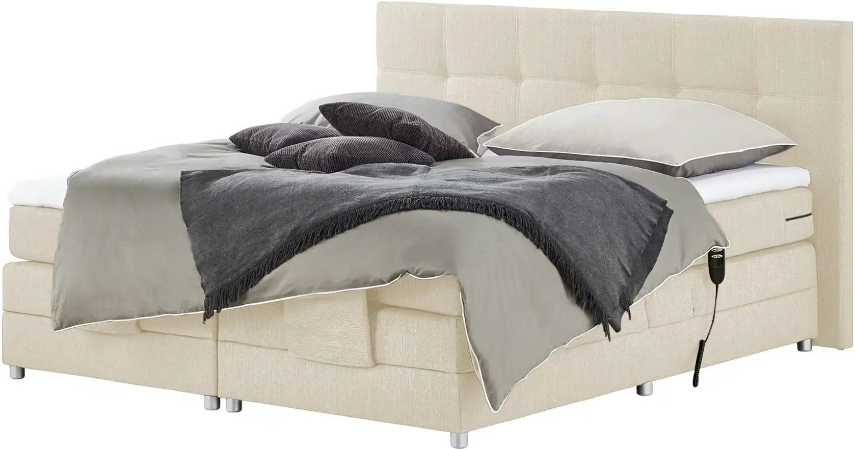 Thumbnail - uno Motor-Boxspringbett Manolo ¦ creme ¦ Maße (cm): B: 202 H: 112 Betten > Boxspringbetten - Höffner