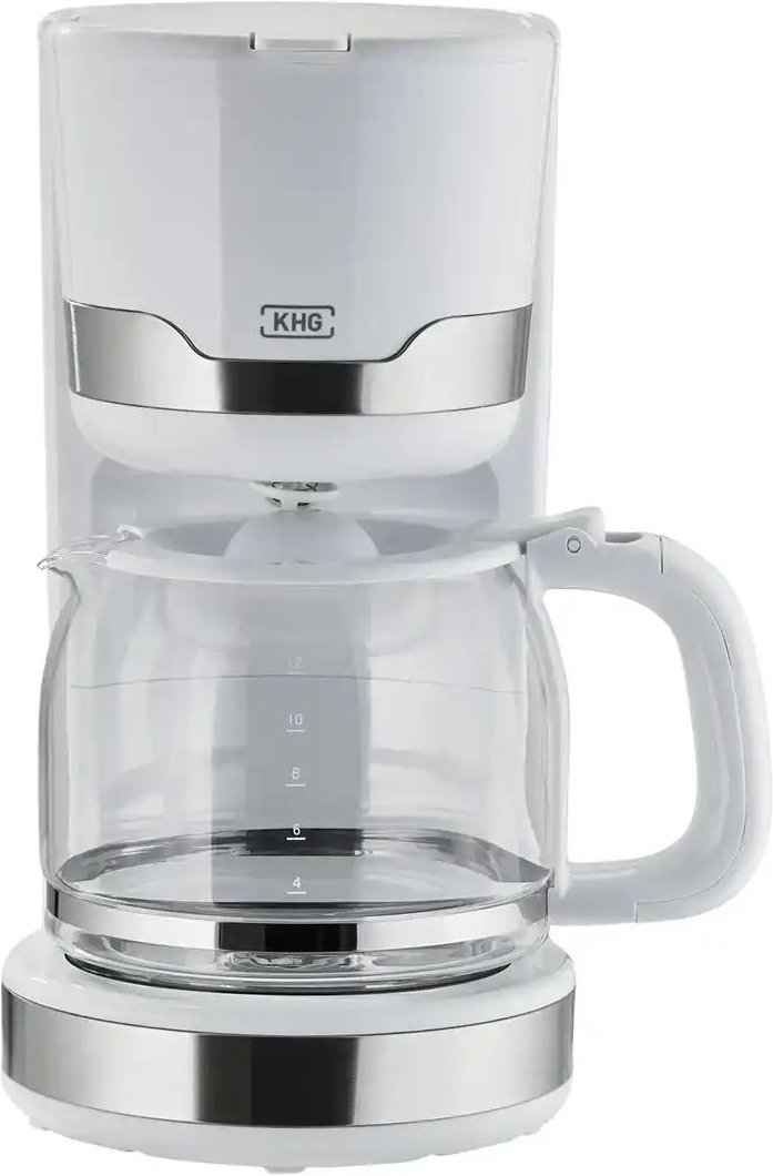 KHG Kaffeeautomat KA-129 WE2 ¦ weiß ¦ Glas,Edelstahl,Kunststoff ¦ Maße (cm): B: 25 H: 32 T: 15.5 Elektrokleingeräte > K...