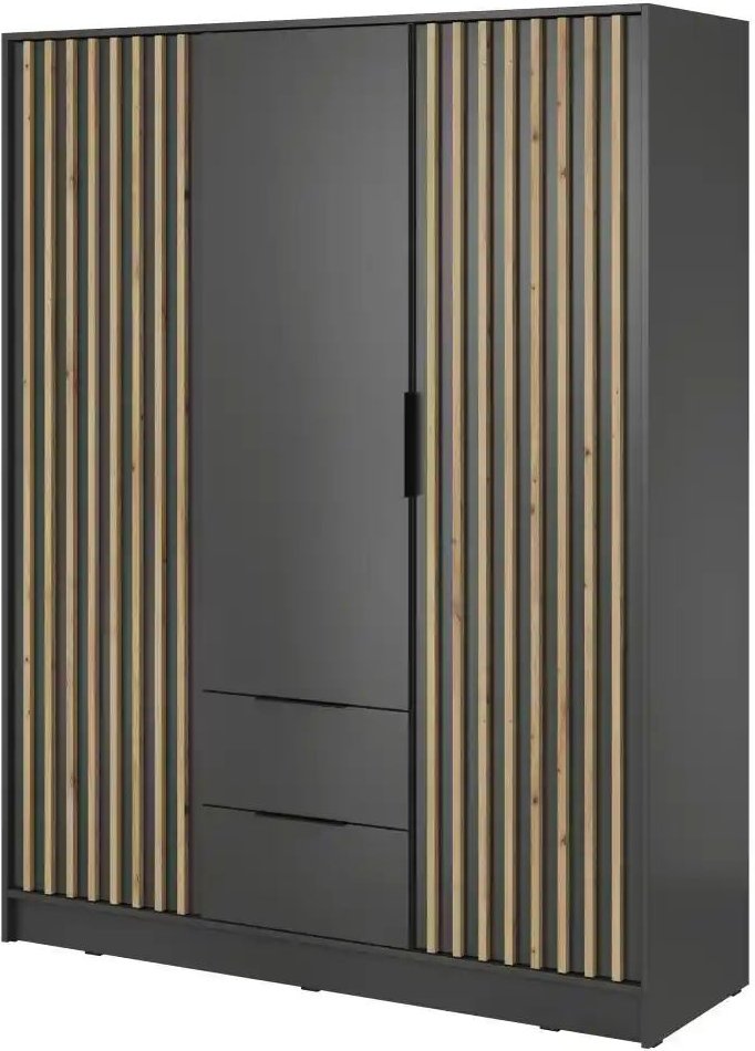 Drehtürenschrank  Nelly ¦ schwarz ¦ Maße (cm): B: 155 H: 200 Schränke > Kleiderschränke > Drehtürenschränke - Höffner