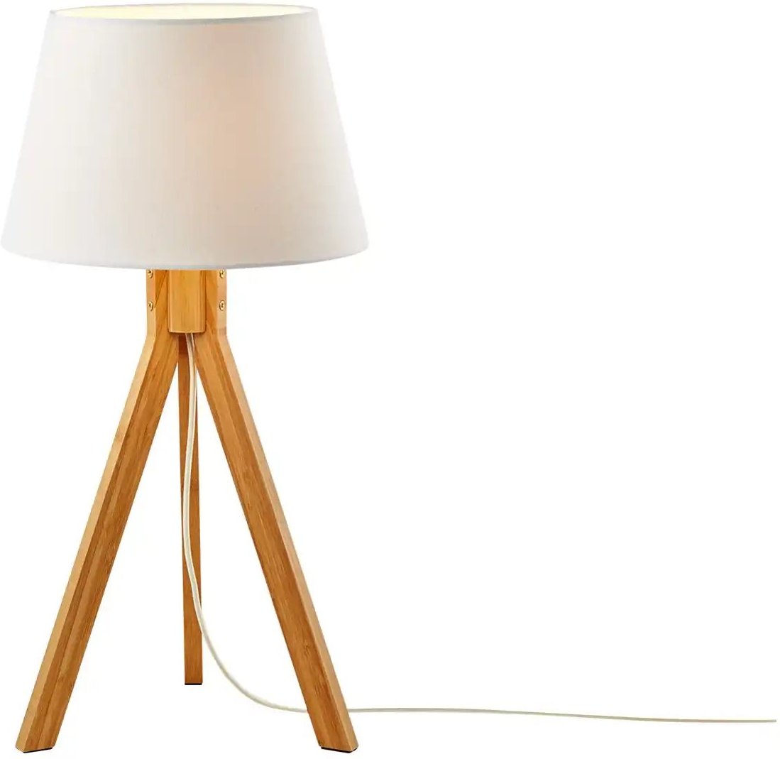 KHG 3-Bein Tischleuchte 1-flammig ¦ holzfarben ¦ Maße (cm): H: 55 Ø: 28 Lampen & Leuchten > Tischlampen - Höffner