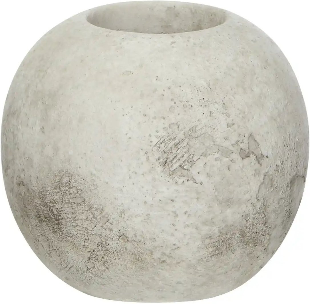 HOME STORY Teelichthalter ¦ grau ¦ Steinzeug ¦ Maße (cm): H: 9 Ø: 10 Accessoires > Kerzen & Kerzenständer > Teelichth...