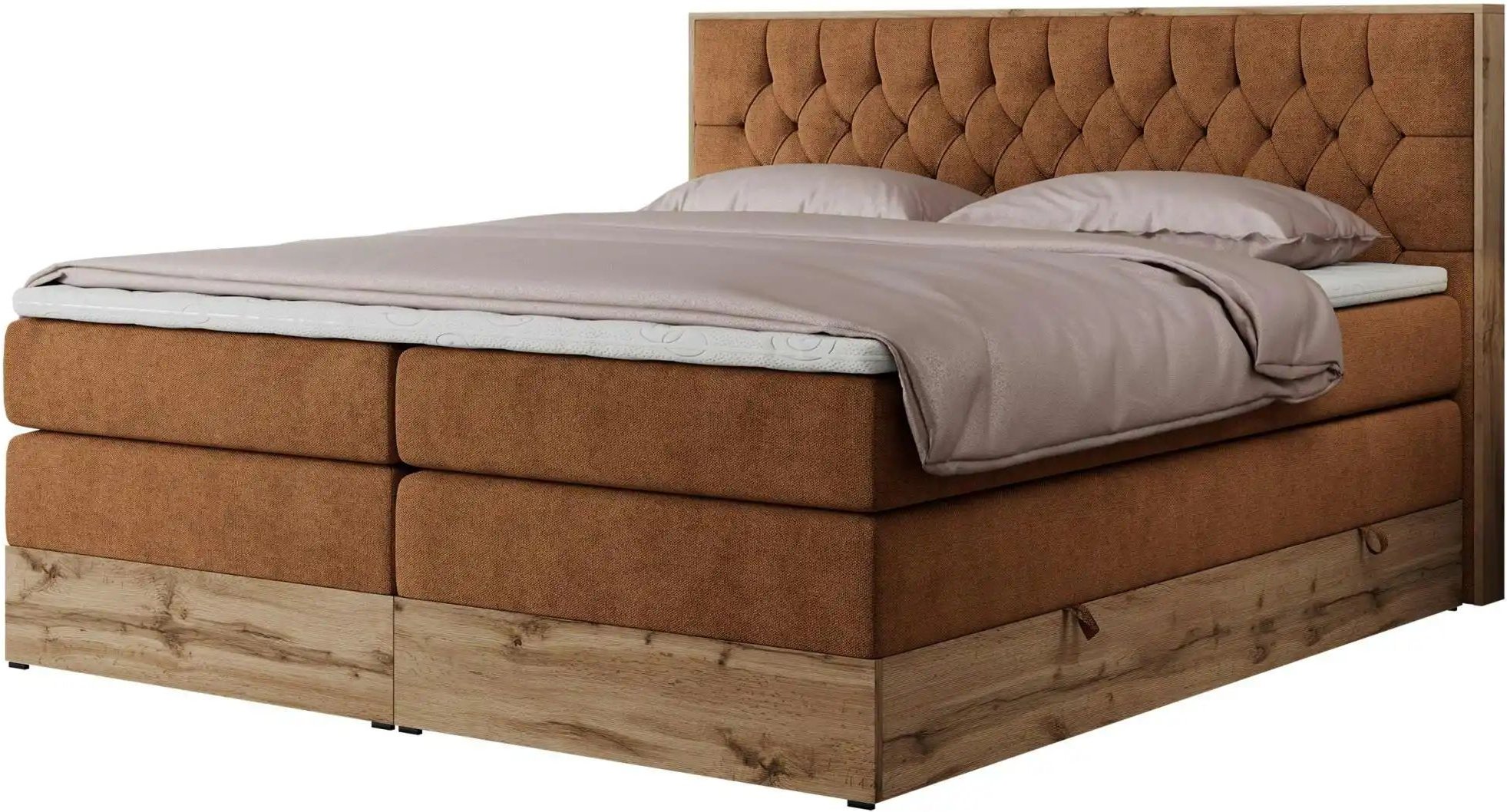 Thumbnail - Boxspringbett mit Bettkasten Amore King ¦ orange ¦ Maße (cm): B: 148 H: 115 Betten > Boxspringbetten - Höffner