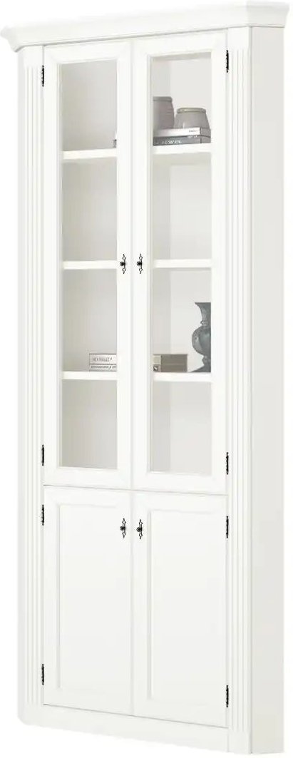 maison bleue Eckvitrine Petit Chalet ¦ weiß ¦ Maße (cm): B: 75 H: 226 T: 75.0 Schränke > Vitrinen - Höffner