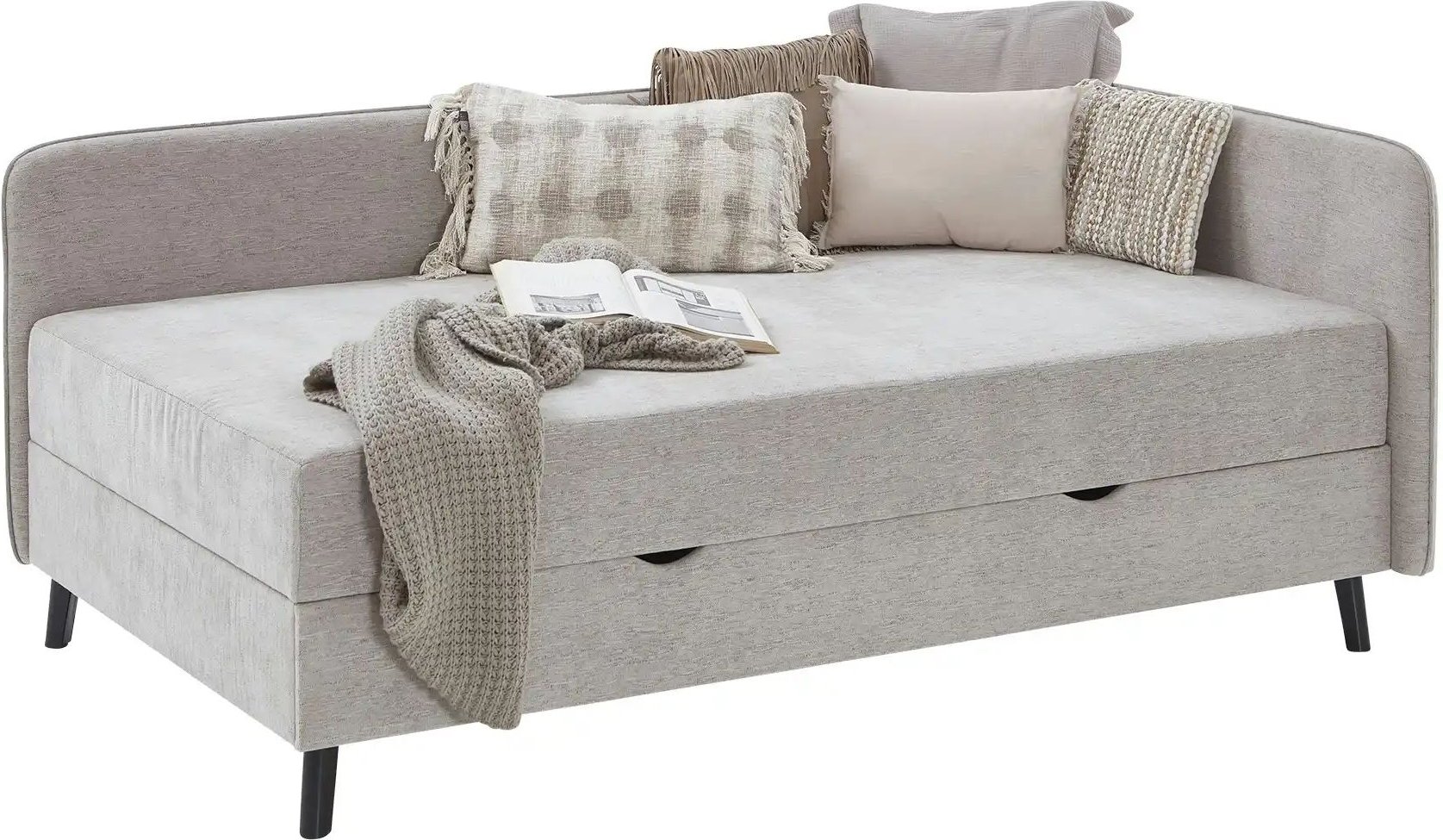 Polsterliege mit Bettkasten Kiruna ¦ beige ¦ Maße (cm): B: 104 H: 87 Polstermöbel > Liegen - Höffner