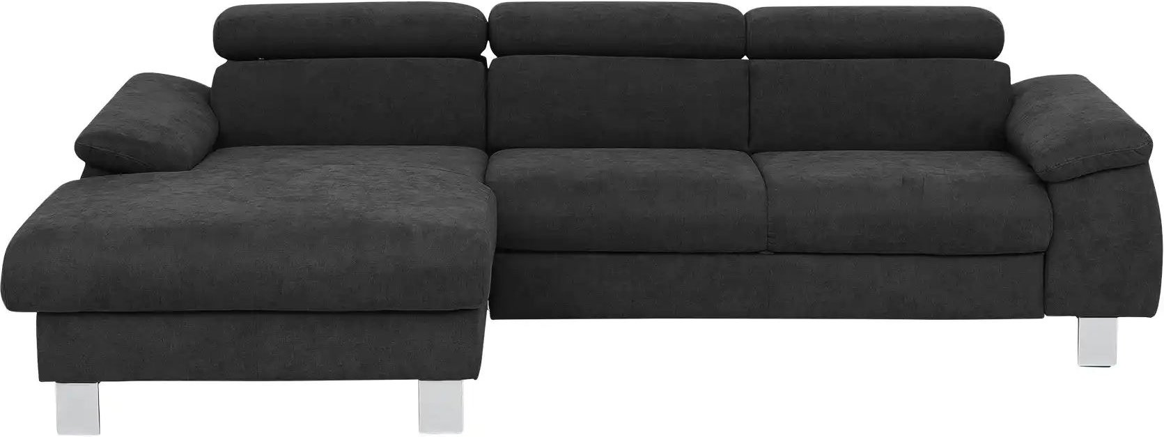 uno Ecksofa aus Velours Micky ¦ schwarz ¦ Maße (cm): B: 166 H: 72 T: 244.0 Polstermöbel > Sofas > Ecksofas - Höffner