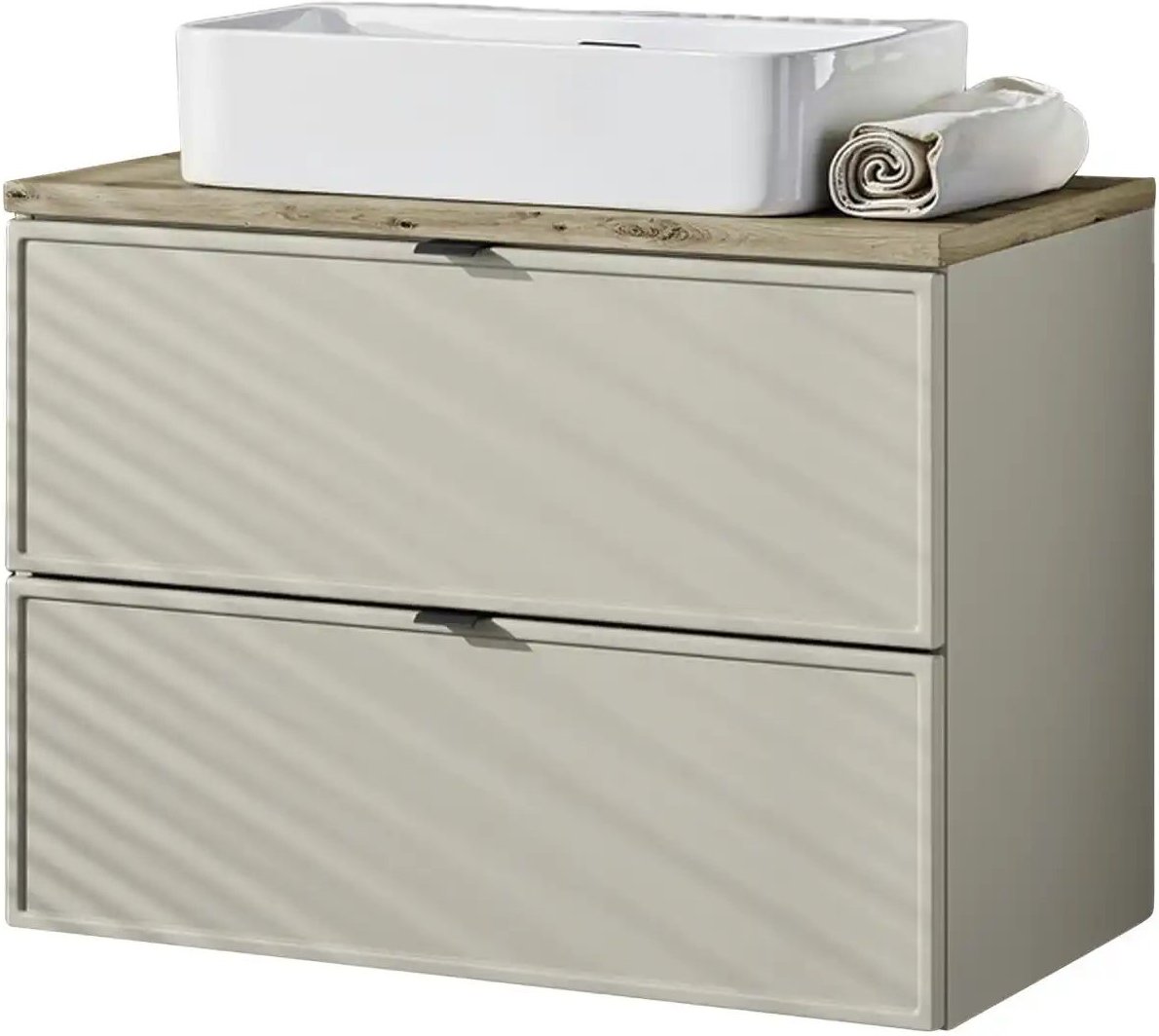 Waschtischkombination Behler See ¦ beige ¦ Maße (cm): B: 80,6 H: 69 T: 46.5 Schränke > Badschränke > Komplett-Badkombin...