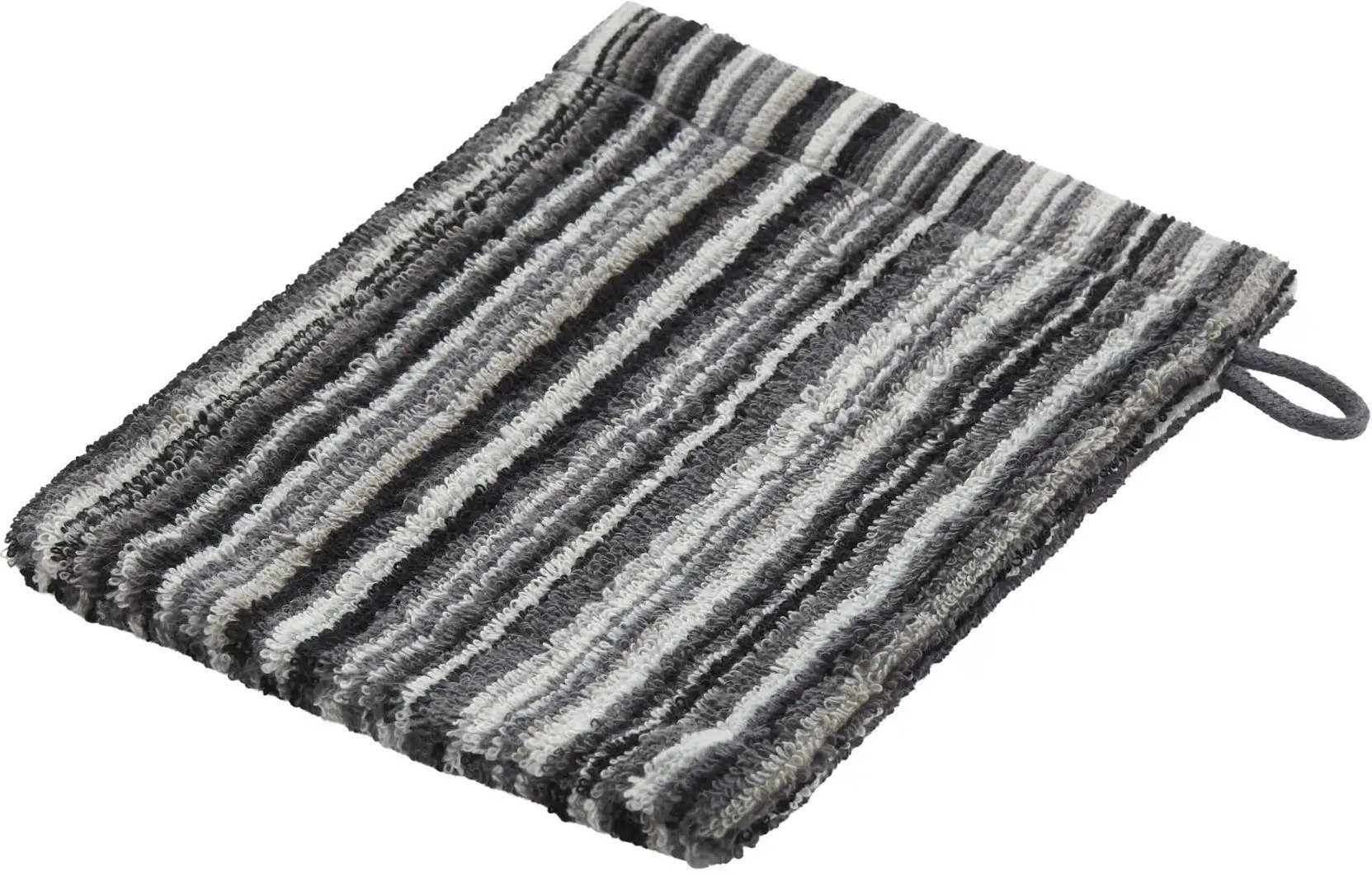como Waschhandschuh Jacquard Streifen ¦ grau ¦ Maße (cm): B: 16 Badtextilien > Handtücher & Badetücher > Handtücher - H...