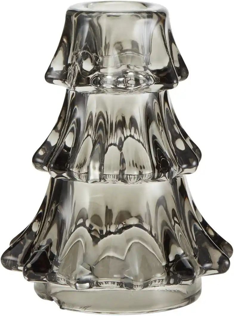 Kerzenhalter Tanne   ¦ grau ¦ Glas ¦ Maße (cm): H: 10,5  Ø: 8.2 Accessoires > Kerzen & Kerzenständer > Kerzenständer - H...