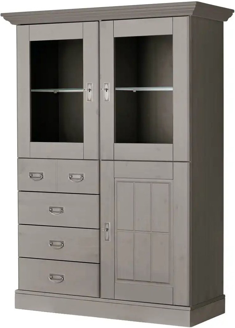 maison bleue Highboard Florian ¦ grau ¦ Maße (cm): B: 118,5 H: 163,5 T: 48.0 Kommoden & Sideboards > Highboards - Höffn...