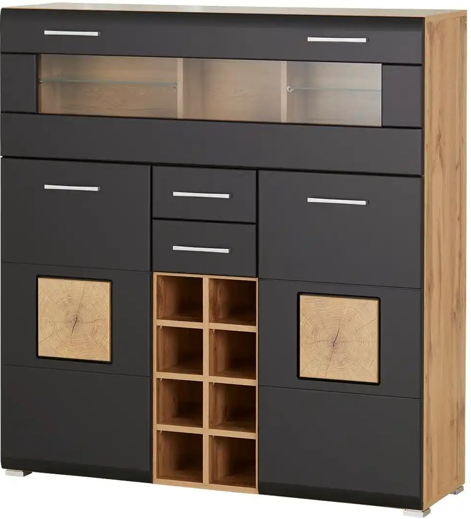 Barschrank Cortina ¦ schwarz ¦ Maße (cm): B: 120 H: 129 T: 37.0 Kommoden & Sideboards > Highboards - Höffner