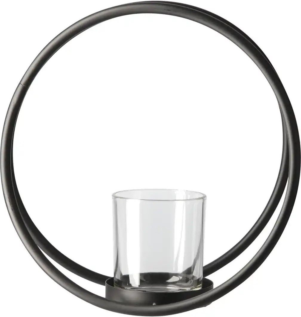 Thumbnail - HOME STORY Teelichthalter ¦ schwarz ¦ Eisen,Glas ¦ Maße (cm): B: 22 H: 22 T: 12.0 Accessoires > Kerzen & Kerzenständer...