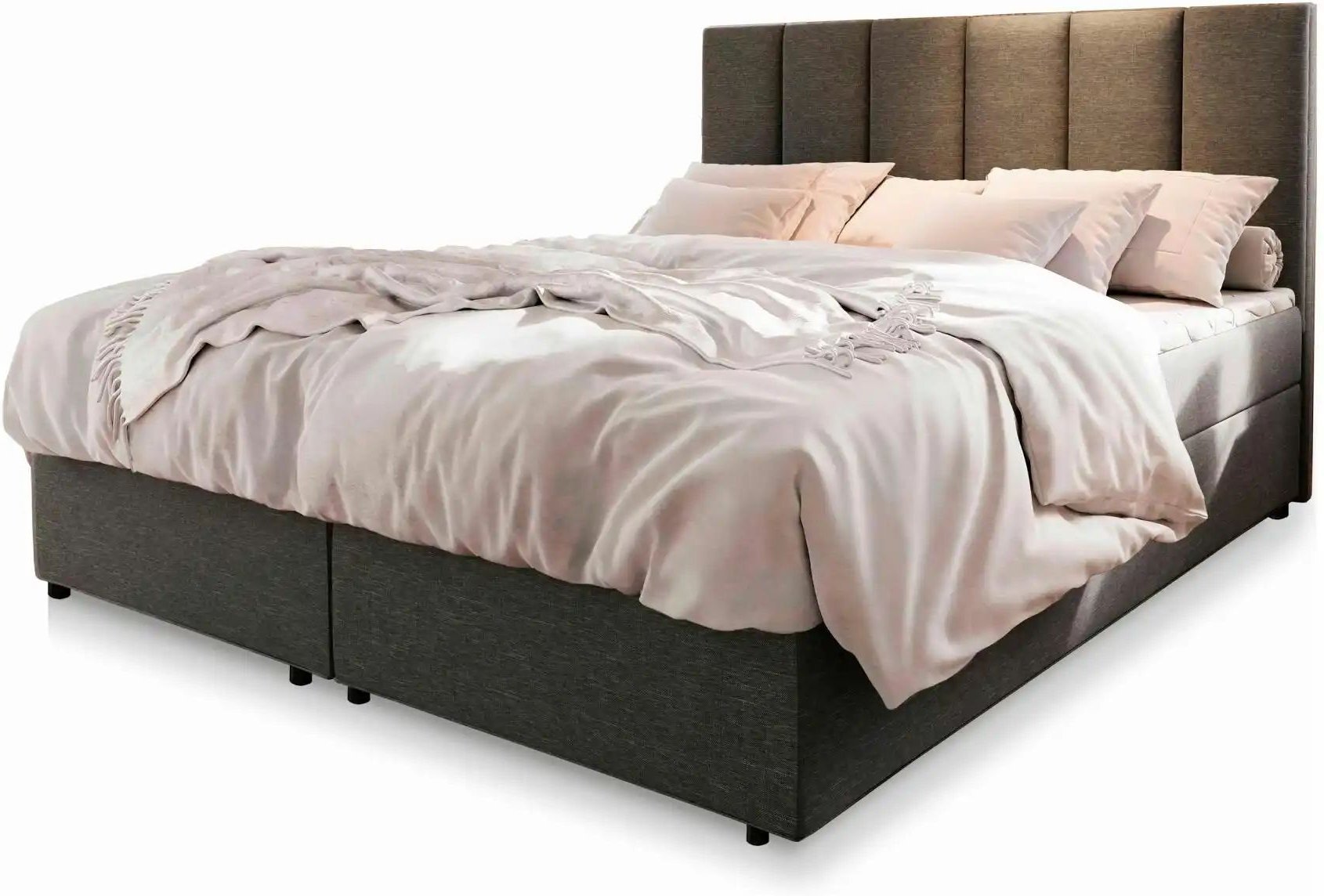 MASSENO Boxbett mit Bettkasten Meril ¦ grau ¦ Maße (cm): B: 140 H: 98 Betten > Polsterbetten - Höffner