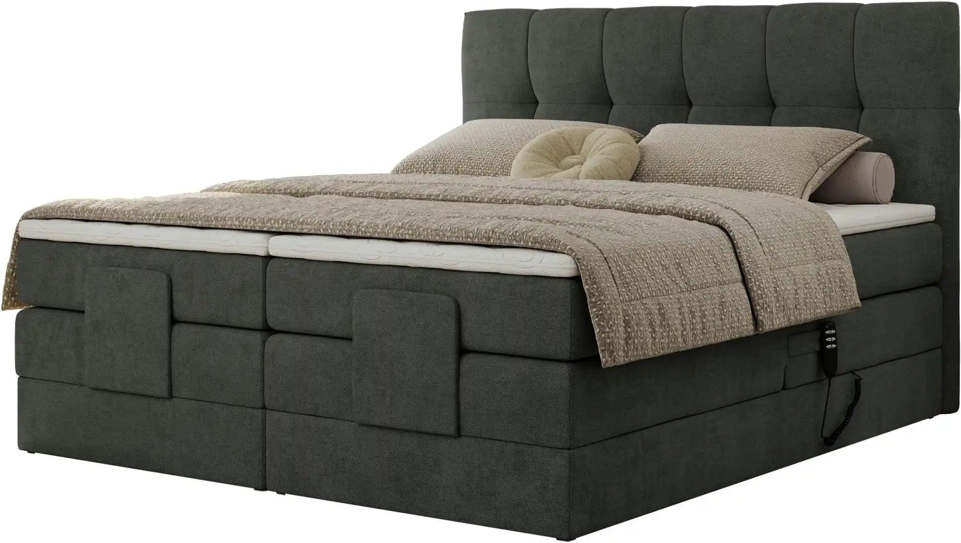 Motor Boxspringbett mit Bettkasten Vittoria ¦ grau ¦ Maße (cm): B: 148 H: 124 Betten > Boxspringbetten - Höffner