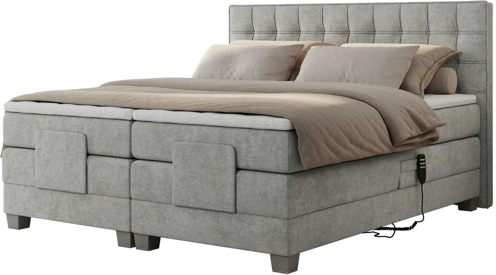 Motor Boxspringbett mit Bettkasten Elektro ¦ grau ¦ Maße (cm): B: 188 H: 118 Betten > Boxspringbetten - Höffner