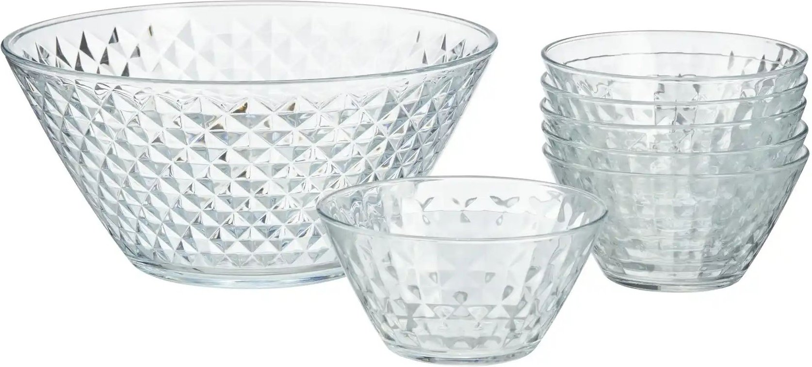 Peill+Putzler Schalenset 7-teilig ROMBO ¦ transparent/klar ¦ Glas ¦ Maße (cm): B: 29,9 H: 23,6 T: 24.0 Geschirr > Scha...