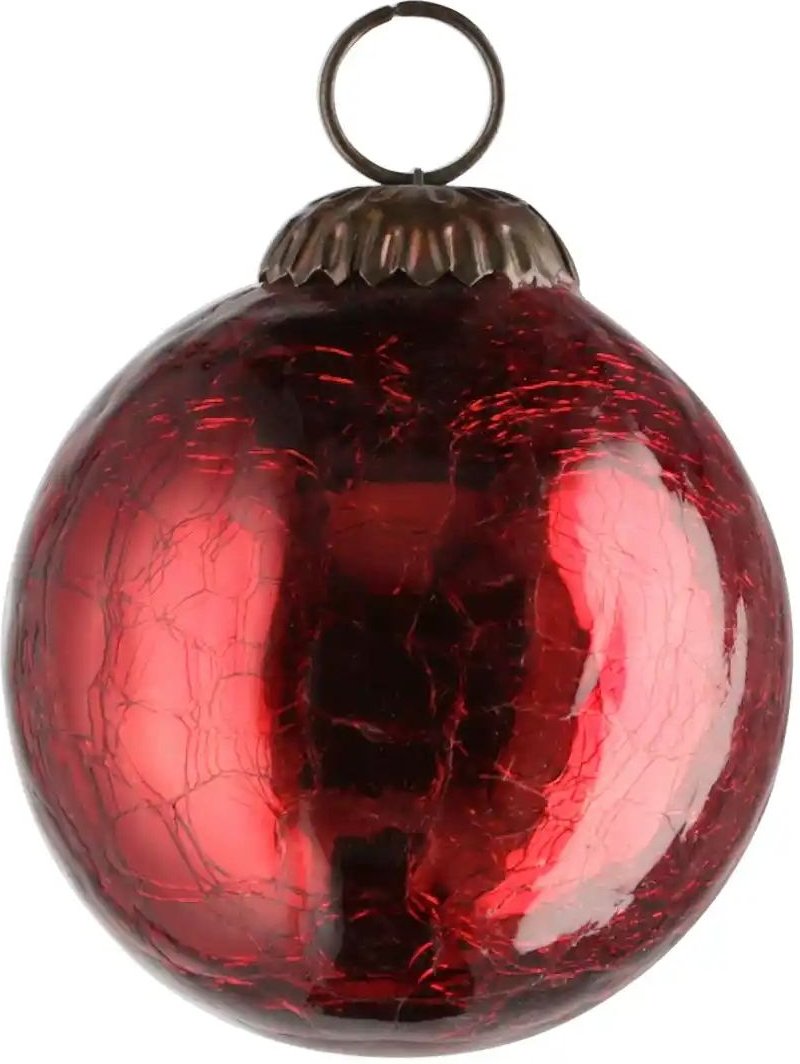 Weihnachtsbaumkugel  Craquele ¦ rot ¦ Glas,Metall Ø: 7.5 Weihnachten - Höffner