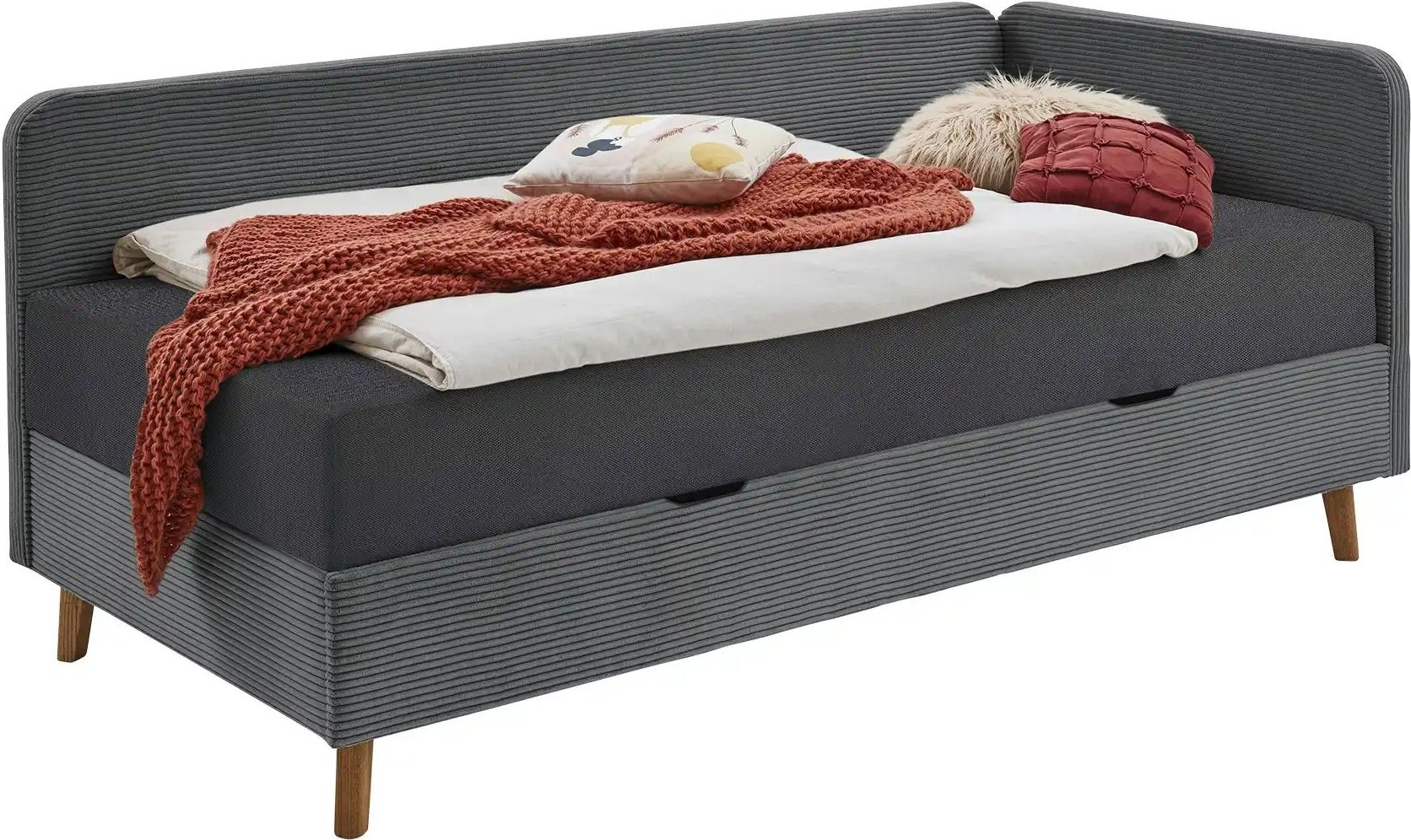 Thumbnail - Polsterliege in Cord Carlotta ¦ grau ¦ Maße (cm): B: 130 H: 84 Polstermöbel > Liegen - Höffner