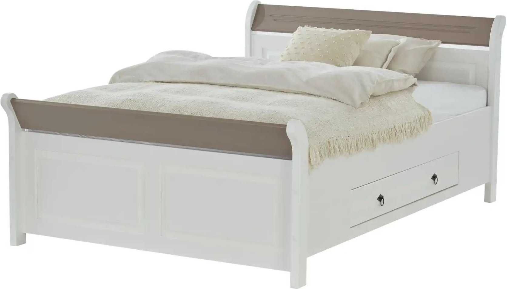 Bettgestell Massivholz Fehmarn ¦ weiß ¦ Maße (cm): B: 145 H: 90 Betten > Bettgestelle - Höffner