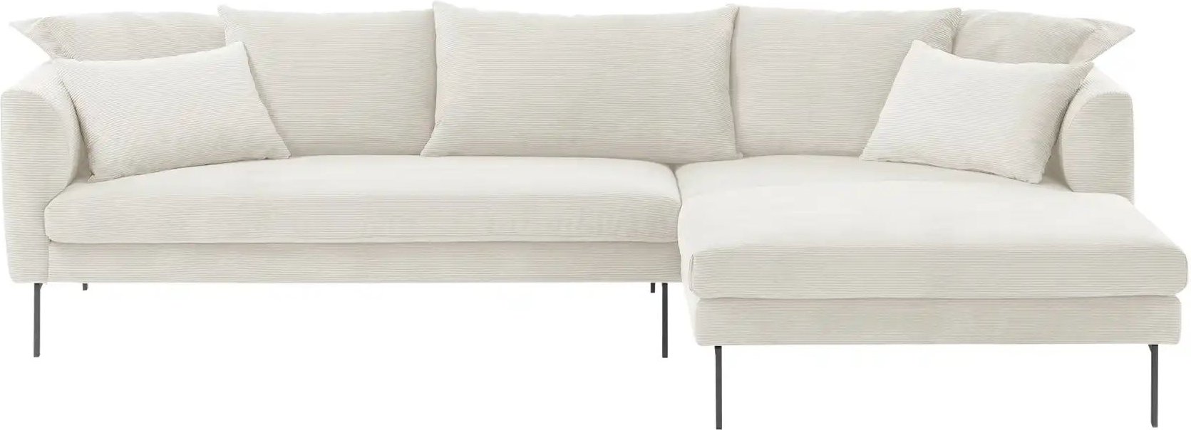 Gray & Jones Ecksofa aus Cord ¦ weiß ¦ Maße (cm): B: 284 T: 178.0 Polstermöbel > Sofas > 3-Sitzer - Höffner