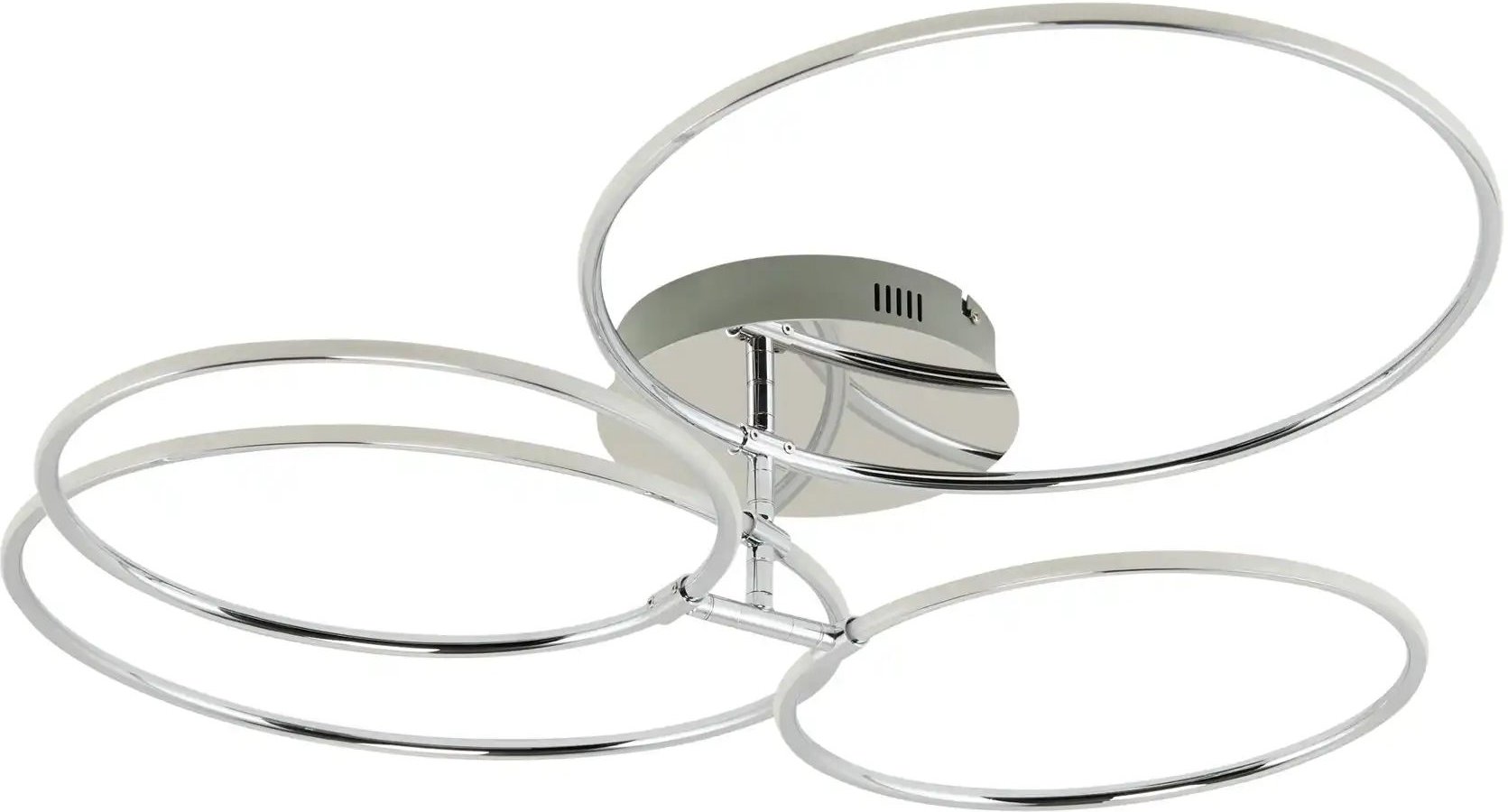Thumbnail - KHG LED-Deckenleuchte 4-flammig chrom `Ringe´ ¦ silber ¦ Maße (cm): B: 80 H: 18 T: 70.0 Lampen & Leuchten > Deckenle...