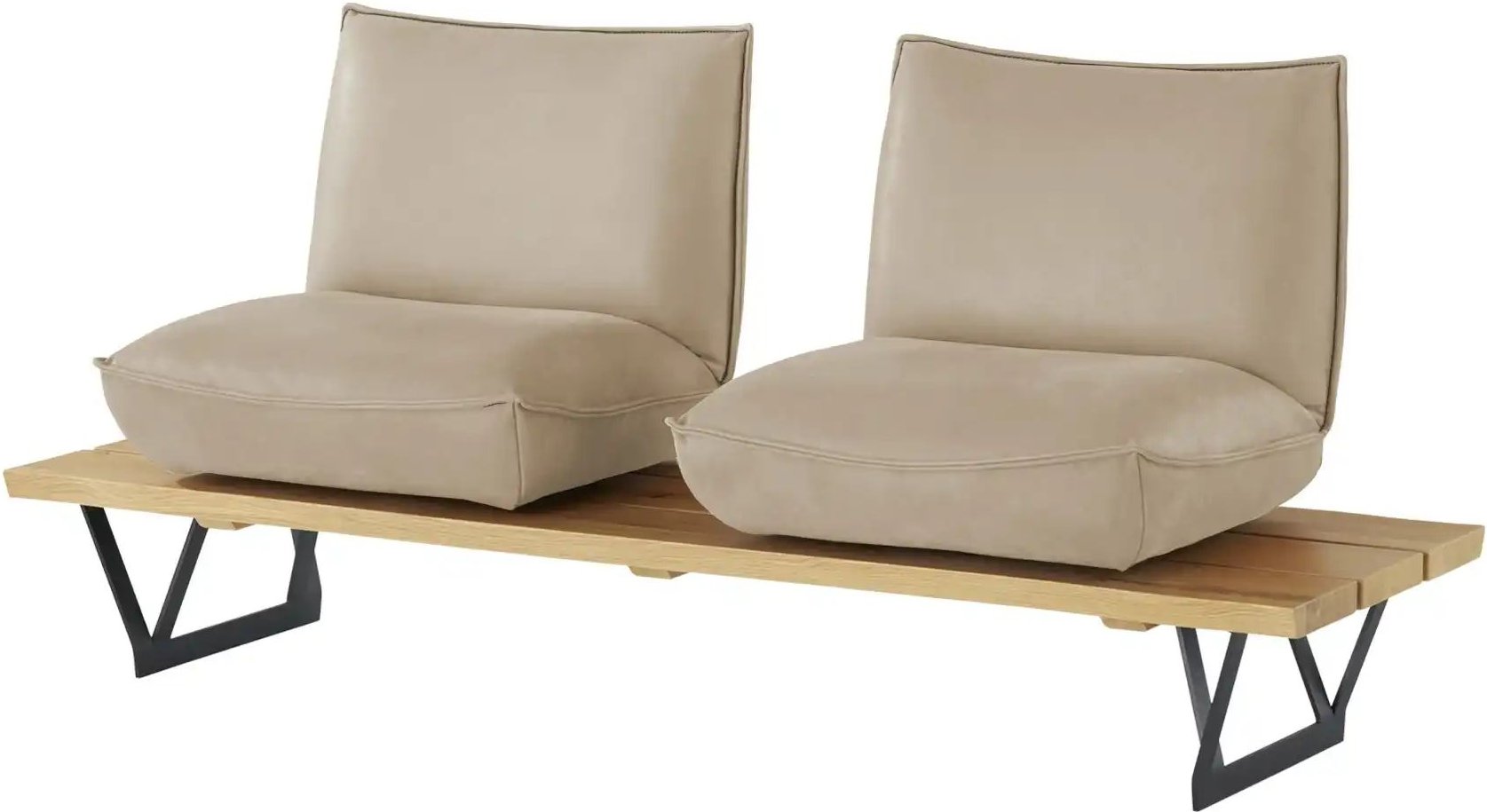 KOINOR Kufenbank Leder Schwof ¦ beige ¦ Maße (cm): B: 190 H: 88 T: 70.0 Bänke > Einzelbänke - Höffner
