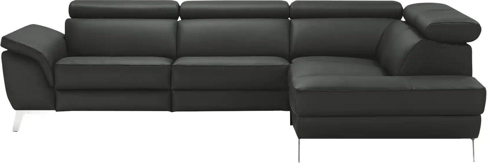 uno Ecksofa Leder  Dallas ¦ schwarz ¦ Maße (cm): B: 283 H: 74 T: 228.0 Polstermöbel > Sofas > Ecksofas - Höffner