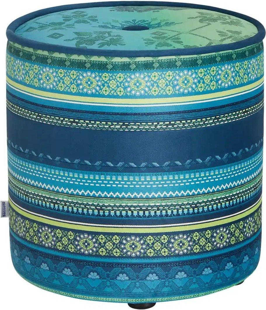 bassetti by SCHRÖNO Pouf Tinetto ¦ blau ¦ Maße (cm): H: 44 Ø: 43 Polstermöbel > Hocker > Sitzpouf - Höffner