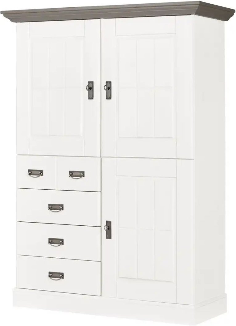 maison bleue Highboard Florian ¦ weiß ¦ Maße (cm): B: 118,5 H: 163,5 T: 48.0 Kommoden & Sideboards > Highboards - Höffn...