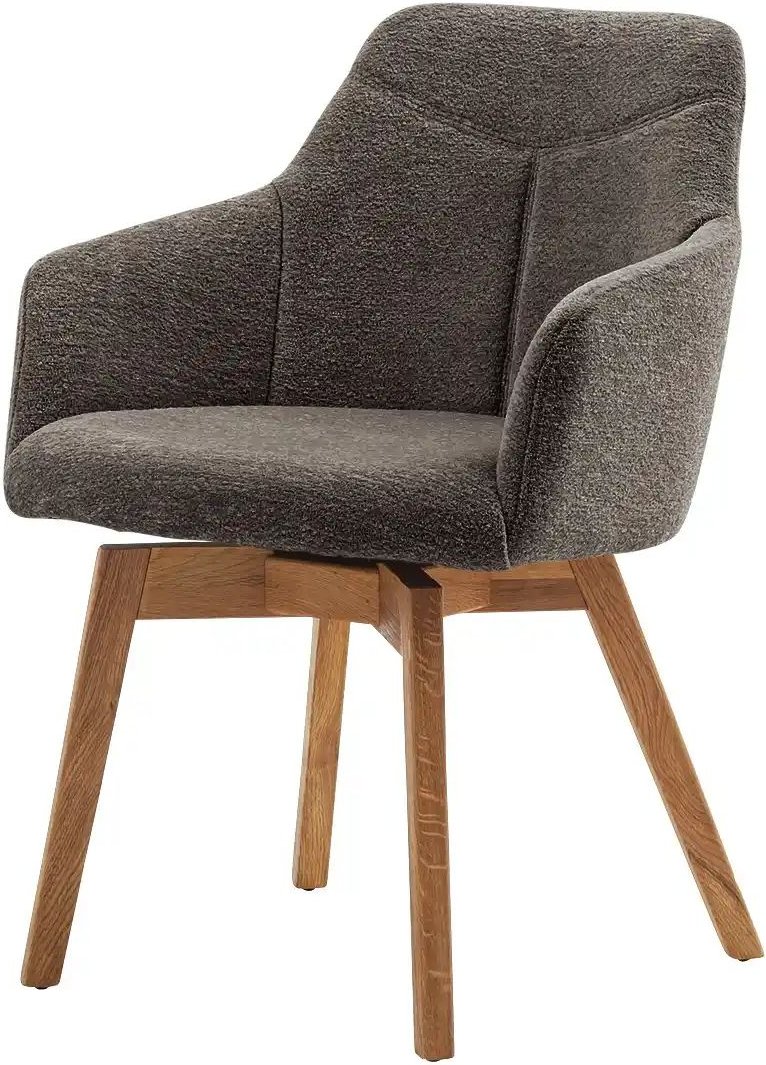 Woodford Armlehnstuhl mit Bouclé Bezug Merano ¦ beige ¦ Maße (cm): B: 58 H: 83 T: 57.0 Stühle > Esszimmerstühle > Esszim...