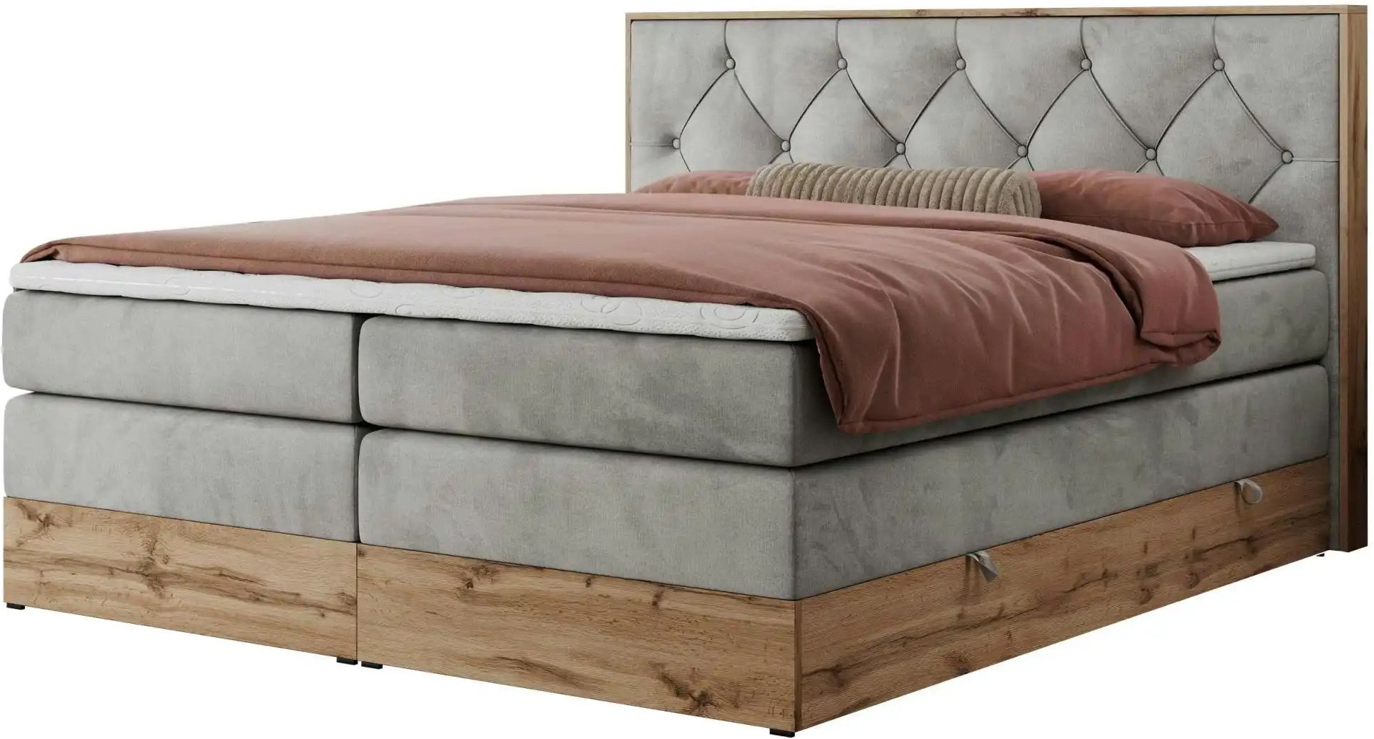 Boxspringbett mit Bettkasten Veneto King ¦ grau ¦ Maße (cm): B: 148 H: 115 Betten > Boxspringbetten - Höffner
