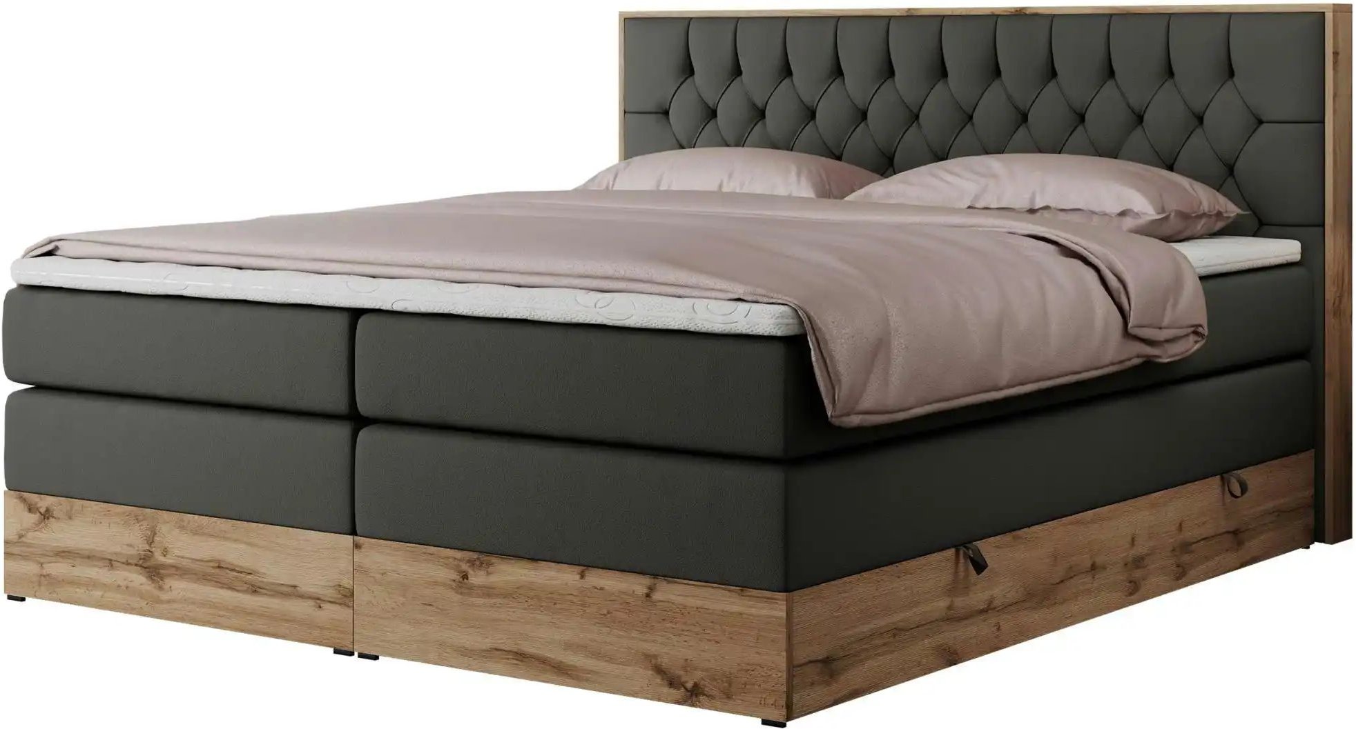 Thumbnail - Boxspringbett mit Bettkasten Amore King ¦ grau ¦ Maße (cm): B: 168 H: 115 Betten > Boxspringbetten - Höffner