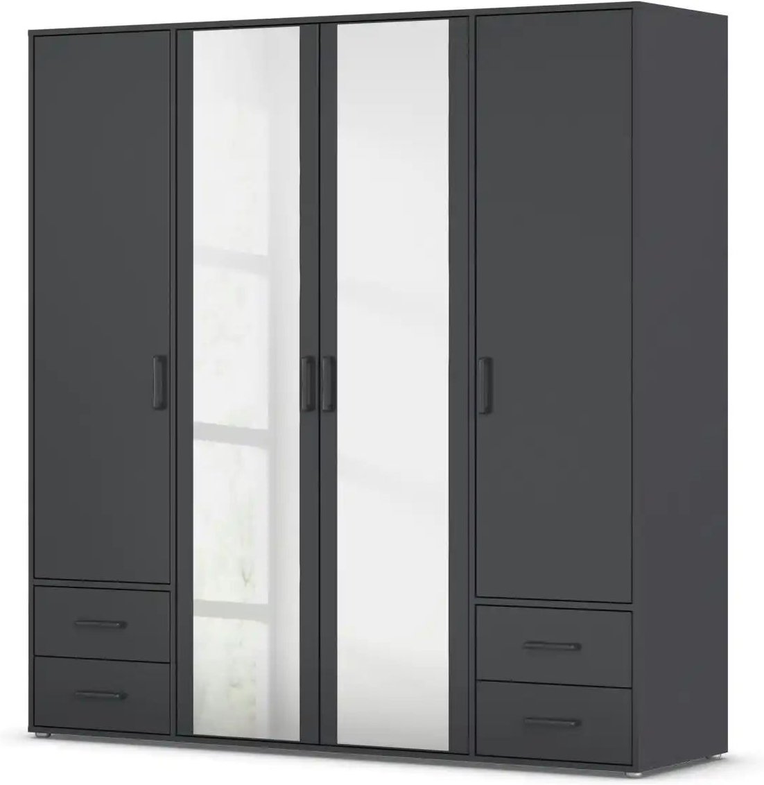 Drehtürenschrank Yarm ¦ grau ¦ Maße (cm): B: 187 H: 194 Schränke > Kleiderschränke > Drehtürenschränke - Höffner