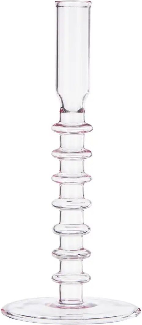 HOME STORY Kerzenständer   ¦ rosa/pink ¦ Glas ¦ Maße (cm): H: 23  Ø: 10 Accessoires > Kerzen & Kerzenständer > Kerzenstä...