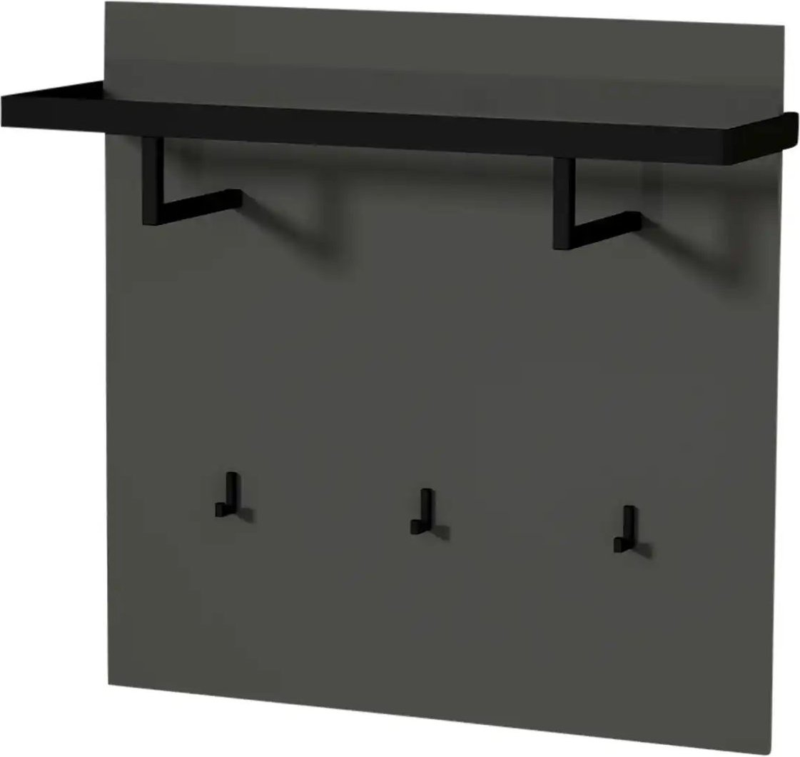 Wohnwert Garderobenpaneel Leo ¦ grau ¦ MDF-Platte ¦ Maße (cm): B: 93 H: 88 T: 25.0 Garderoben & Kleiderstangen > Wandga...